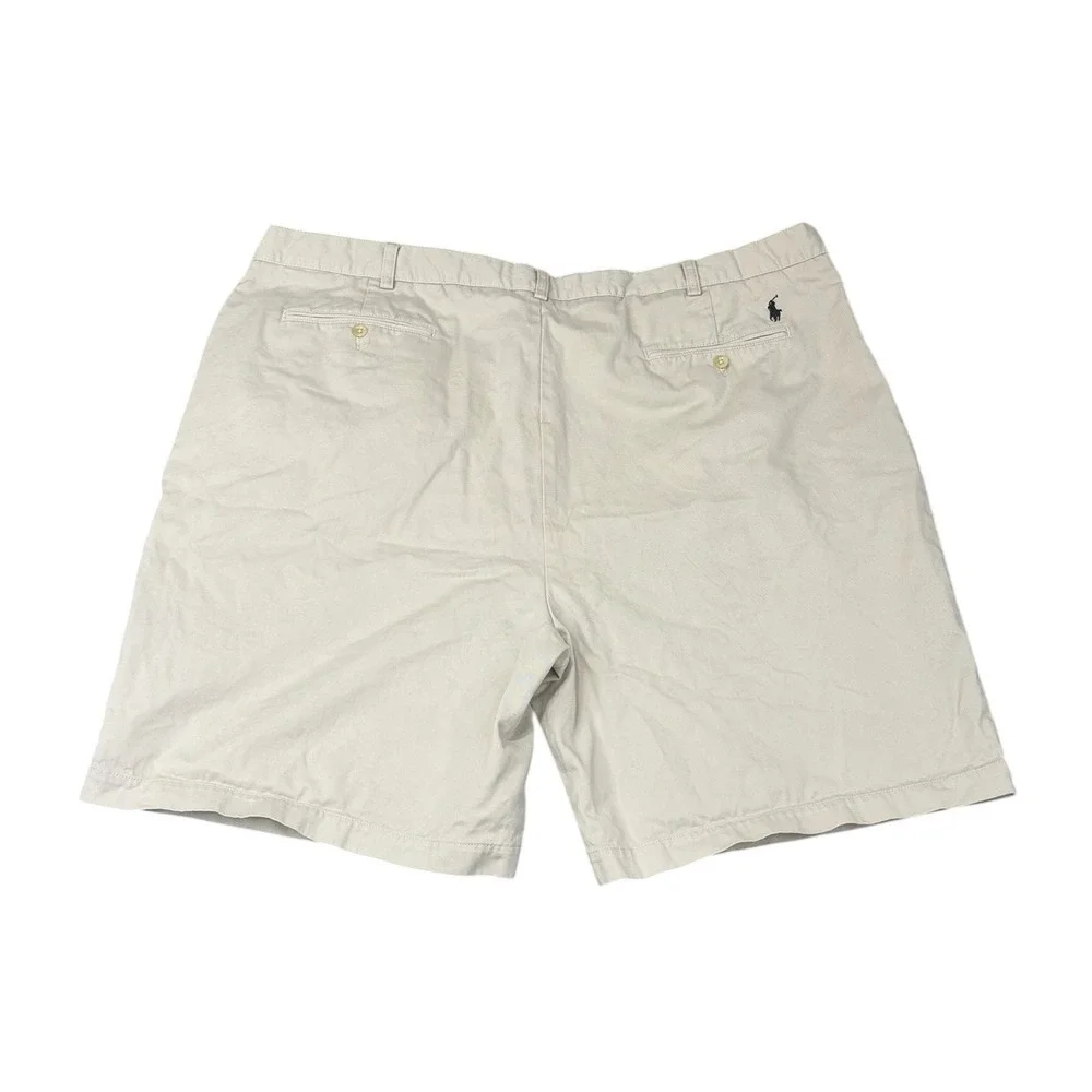 Polo Ralph Lauren Mens Big Tyler Shorts 48B Khaki Tan Pleated Preppy Old Money